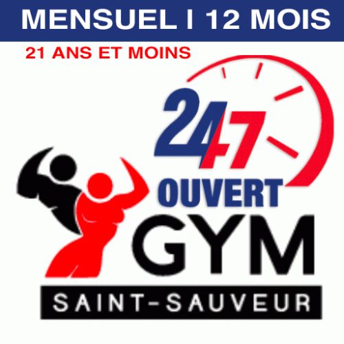 ABONNEMENT 12 MOIS MENSUEL | 21 ans et moins
